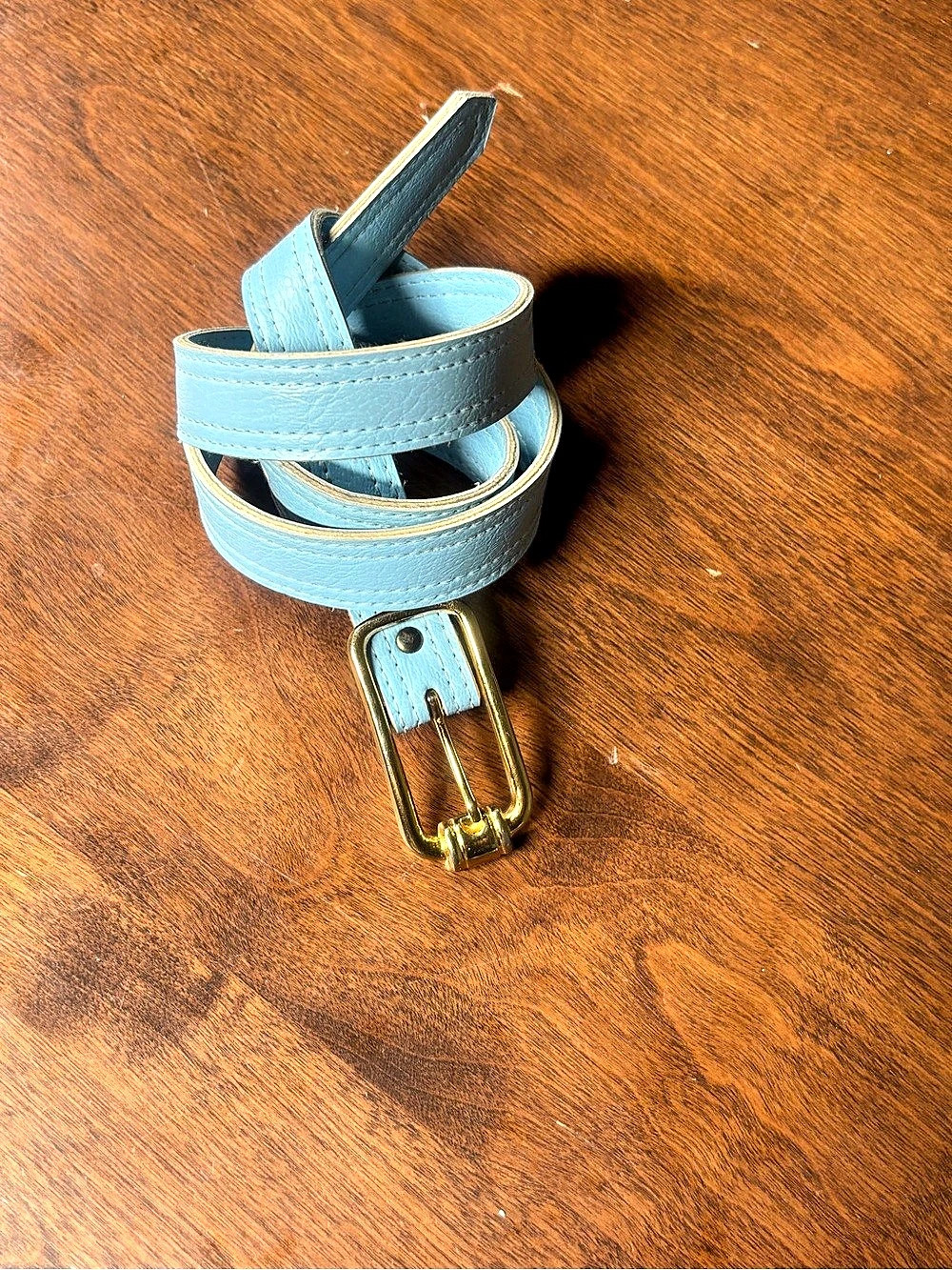 Blue Belt Gold-Tone Buckle